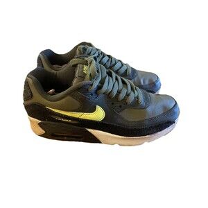 Nike Air Max 90 Leather (GS) Army Green Dark Green Black Volt 7Y